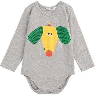 Bobo Choses Happy Dog Baby Body Heather Grey 9 months  Grå  9 måneder  Unisex