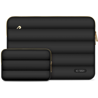MacBook / Laptop 15-16" - Tech-Protect Puffy - Sleeve m. Lille Taske - Sort