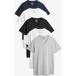 Next Mixed Regular Fit 100% Cotton V-Neck Layering T-Shirts 5 Pack