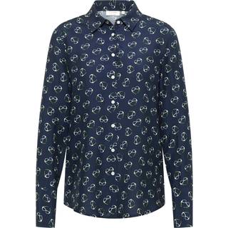 shirt-blouse in navy printed