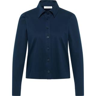 Jersey Shirt Blouse in navy plain
