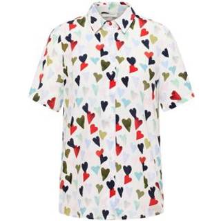 shirt-blouse in white/multicolored printed