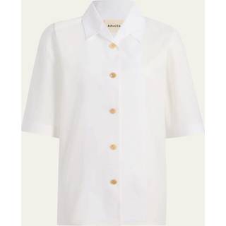 Khaite Owen cotton poplin shirt - white - XL