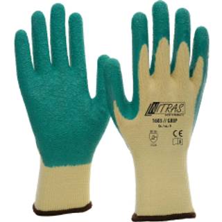 Nitras 1603  GRIP Grøn Brolægger handske i Latex  Gul Grøn
