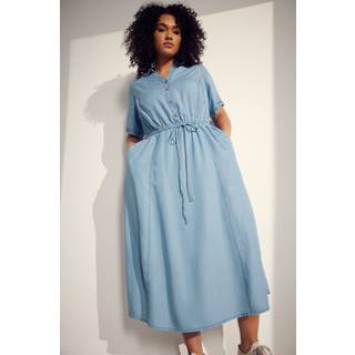 Evans Evans Blue TENCEL Dress - 26-28