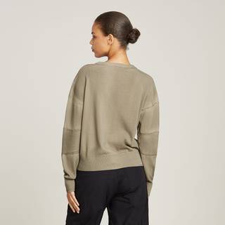 Washed Lightweight Biker Knitted Sweater - Beige - Women