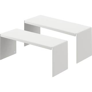 Yamazaki Home Tower Medicine Cabinet Vanity Storage Racks - Sæt med 2 badeværelses spejl Arrangør Risers - Steel -