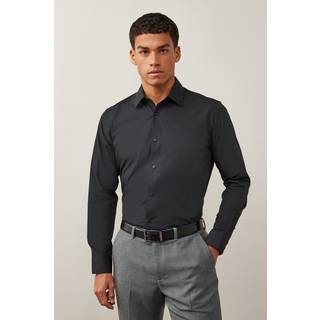 Next Black Skinny Fit Easy Care Single Cuff Smart Shirt