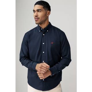Next Navy Blue Regular Fit Long Sleeve Oxford Shirt