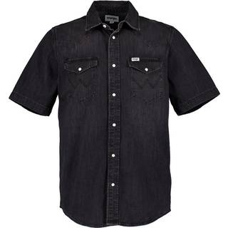 WRANGLER COWBOYSKJORTE SORT (KORT ÆRME) XXL