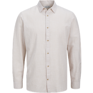 Jack & Jones Summer Shirt LS Oxford Tan Stripe
