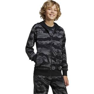 Seasonal Essentials Camo Full-Zip Kids hættetrøje - Black / Grey Five - 152