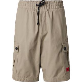 Shorts i bomuld med praktisk design og rødt logomærkat