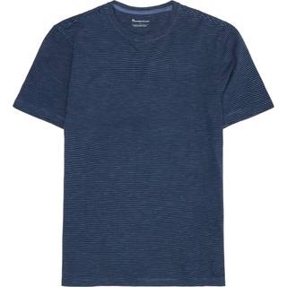 KnowledgeCotton Apparel Narrow Striped Slub Tee T-shirt Herrer størrelse XXL farve blå