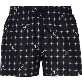 Short Drawstring Swim Shorts - CK Monogram - Black - XXL