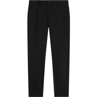 Tapered Pleated Chino Trousers - Black - 2934