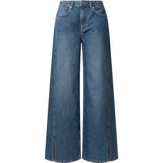 Pepe Jeanstil kvinder. PL205001 Wide fit jeans Slit blå (31/30), Casual, Denim, Økologisk bomuld, Bæredygtig