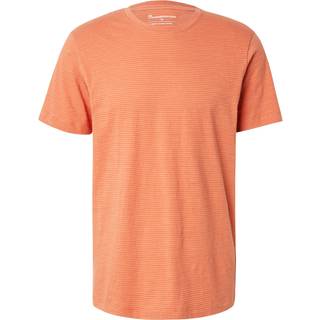 KnowledgeCotton Apparel Narrow Striped Slub Tee T-shirt Herrer størrelse XL farve rød