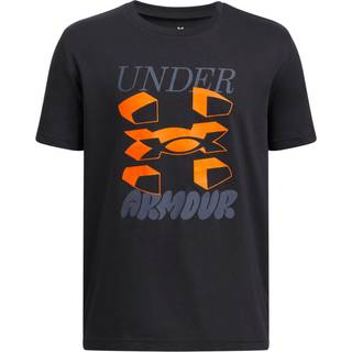Under Armour Split Big Logo Boys' Short Sleeve Black / Downpour Gray YLG (149 - 160 cm)