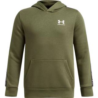 Under Armour Icon Fleece Taping Boys' Hoodie Marine OD Green / White YLG (149 - 160 cm)