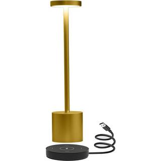 Candela Opladelig LED bordlampe med trådløs opladning - Guld, IP54 Inde/udendørs, touch dæmpbar - Dæmpbar : Dæmpbar