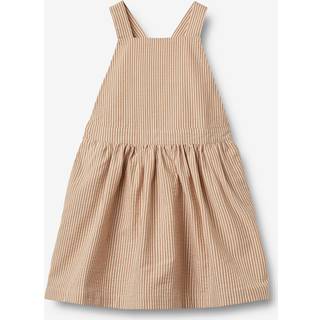 Wheat Agnes Pinafore-kjole Caramel Stripe 104cm  Beige  104 cm  kvinde
