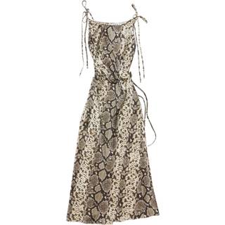 Acne Studios Dress Satin Snake Print 38 - Brun - 38
