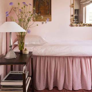 Mille Notti Laura Sengetæppe Check Piccolo Rosa 120x220x54 cm