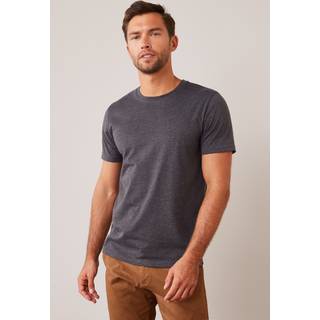 Next Grey Charcoal Marl Regular Fit Essential Crew Neck Cotton T-Shirt