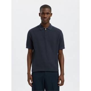 SELECTED HOMME SLHCRAN SS KNIT STRUCTURE HALF ZIP POLO - Grøn