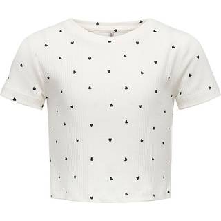 KIDS ONLY KOGBELLA LIFE AOP S/S TOP JRS - Hvid