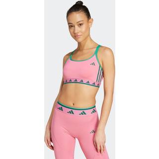 adidas adidas Pink/Green Aeroready Long Sleeve Hyperglam Bra