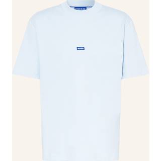 Regular fit T-shirt i bomuldsjersey med blåt logomærke