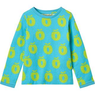 Småfolk Apples Langærmet T-shirt Blue Atoll 4-5 Y  Blå  4-5 år  mand
