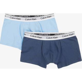 2 Pack Boys Trunks - Icon Cotton Stretch - Blue - 14-16