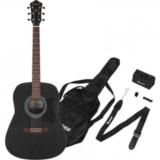 Ibanez V54NJP-WK Weathered Black Open Pore Dreadnought Guitar