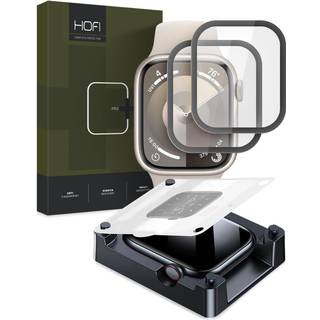Apple Watch 7 / 8 / 9 (41 mm) Hofi Glass Pro+ Skærmbeskyttelsesglas - Case Friendly - 2-Pak - Sort Kant