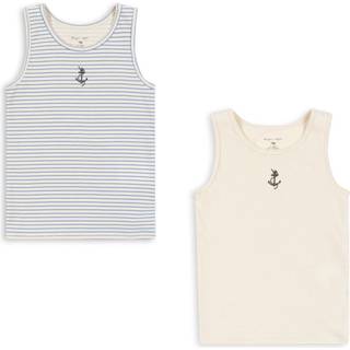 Basic 2-pak Tanktop, Stripe Provence Mix, 92 cm
