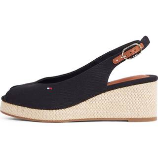 Flag Slingback Espadrille Sandaler, Black, 38
