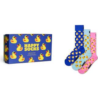 Blue 3-Pack Rubber Duck Socks Gift Set - Blue, Yellow, Pink, Red, Light Blue - 41-46