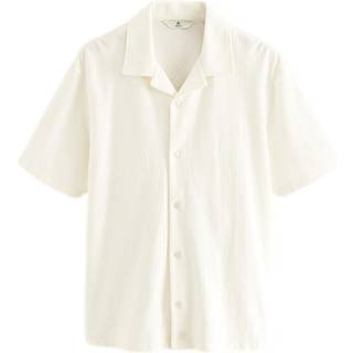 Next White Textured 100% Cotton Jersey Shirt