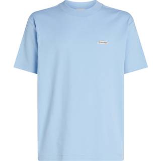 Cotton Stretch Badge T-shirt - Blue - XXS