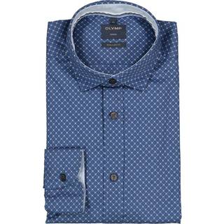 OLYMP Herren Hemd blau gemustert