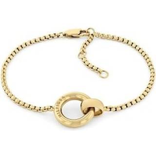 Gold-Plated Stainless Steel Circle Charm Bracelet