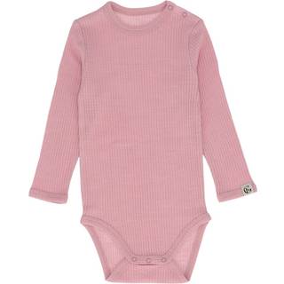 Gullkorn Design Chalk Wool Onesie i lilla rosa ribbet design 98 cm  Lyserød  98 cm  Unisex