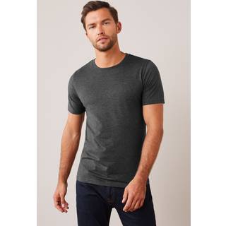 Next Grey Charcoal Marl Slim Fit Essential Crew Neck Cotton T-Shirt