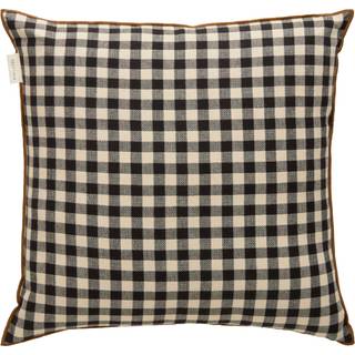 Decotique Outline Check Pude 50x50 Cm - Pyntepuder & Betræk Bomuld Sort - 398091