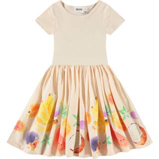 Molo Cissa Short-Sleeved Dress Dancing Fruits 92/98 cm  Beige  92/98 cm  kvinde