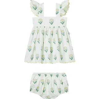 Stella McCartney Kids Baby printed cotton dress and bloomers set - white - M 12