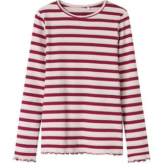 Name It Boysenberry Stribet Glitter Bluse